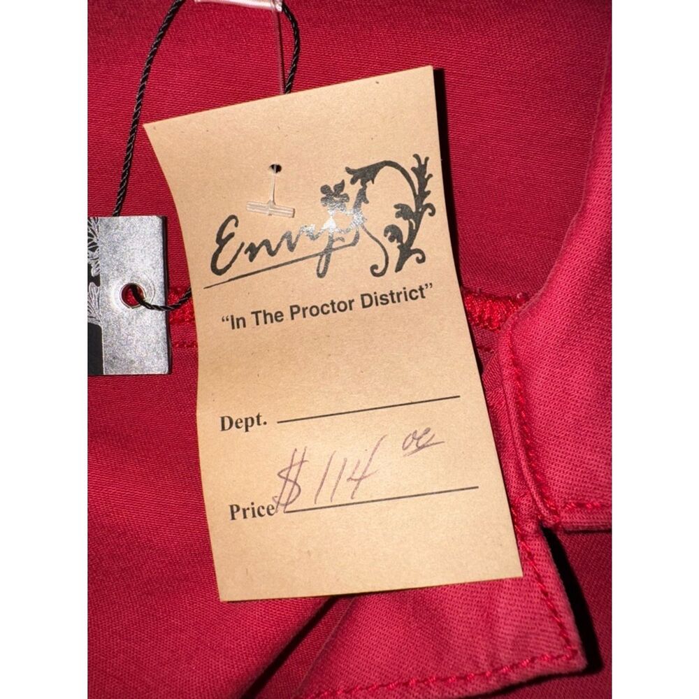 Red Button-Up Denim Jacket - Picture 12 of 13